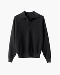 Textured Knit Polo Sweater